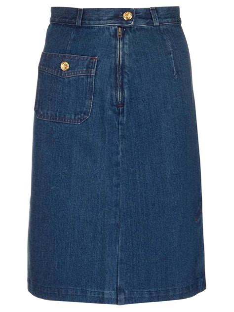 gucci blue leather skirt|gucci skirt denim.